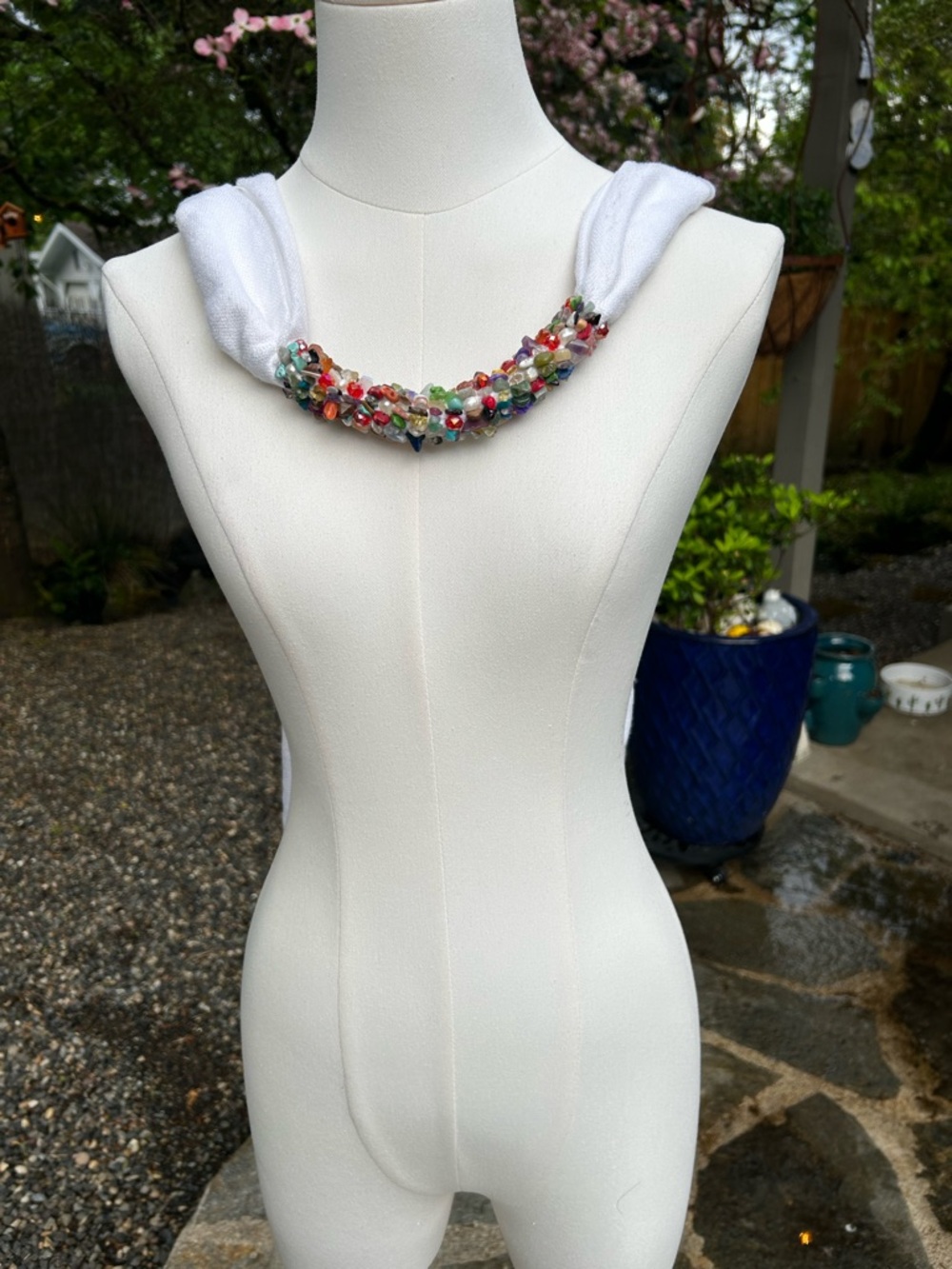 70/30 Pashmina/Silk blend Scarf with Semi-Precious Stones